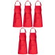 5er Pack Latzschürzen 100 x 80 cm rot 35% Baumwolle / 65% Polyester