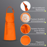 5er Pack Latzschürzen 100 x 80 cm orange 35% Baumwolle / 65% Polyester