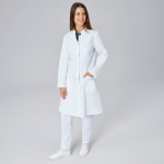 Exner Damen-Labormantel Laborkittel weiß 100% Baumwolle XS-5XL