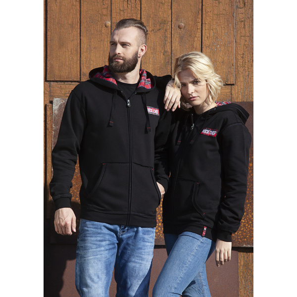 Kapuzen-Sweatjacke ROCK CHEF® -Stage2 Modell RCJM18 schwarz