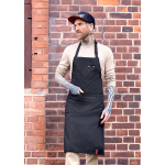 Latzschürze ROCK CHEF®-Stage2 mit Schnalle und Taschen RCLS14 schwarz